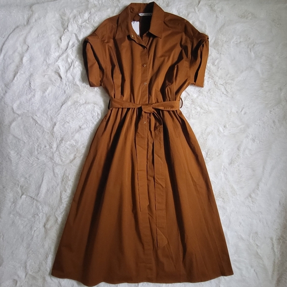 Zara Brown Midi Dress - Picture 6 of 14